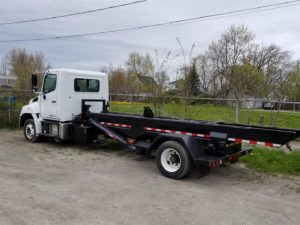 A new mini roll off truck body for a Toronto landscape firm